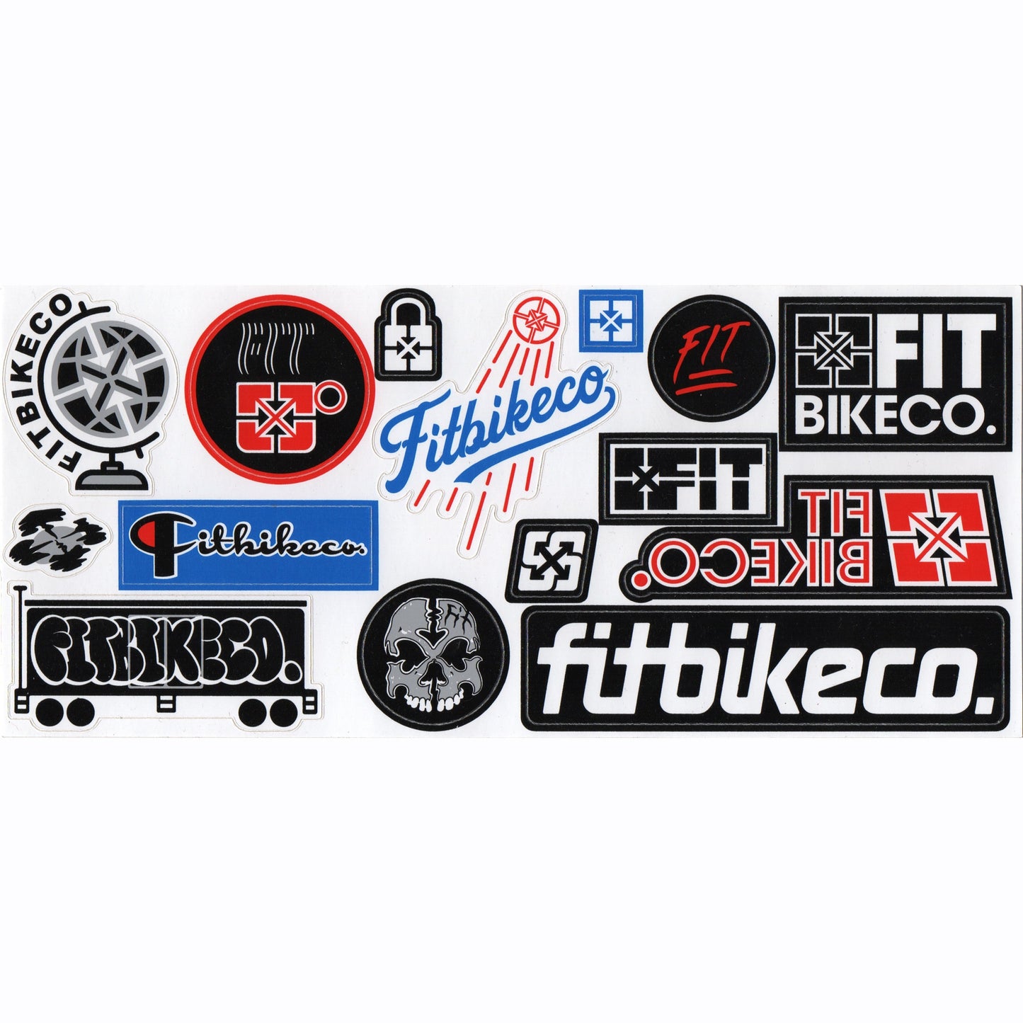 Fit Bike Co. BMX Sticker / Decal Sheet - 15 Stickers Multicolour