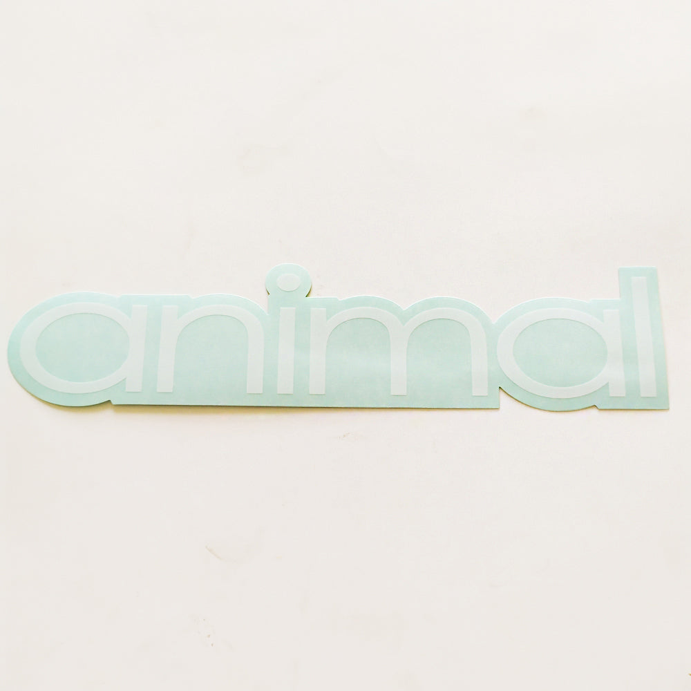 Animal Bikes BMX Sticker / Decal - 20.5 cm across approx - White / Clear - SkateboardStickers.com