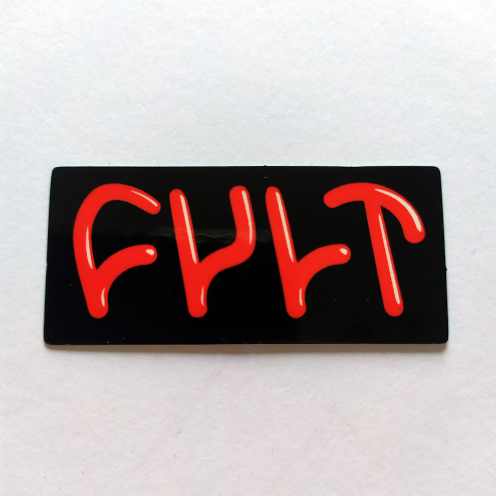 Cult Bikes Black/Red Logo BMX Sticker / Decal - SkateboardStickers.com